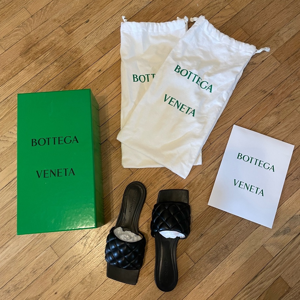 Bottega Veneta Black Quilted Loafers